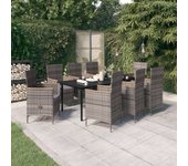 Juego de comedor de jardín 9 piezas | conjunto de jardín | muebles de jardín con cojines gris cfw83836