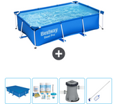 Paquete de piscina - bestway - rectángulo - 259x170x61 cm + accesorios cb5