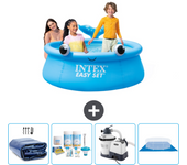 Paquete de piscina - intex - alrededor - 183x183x51 cm + accesorios cb59