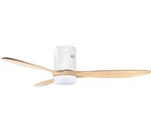 Ventilador de techo con luz led orgebozo | mando a distancia | silencioso | 3 aspas de madera de 132cm | modo invierno-verano