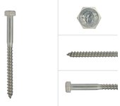 Tornillos barraqueros en acero inox. m8 x 100 mm - caja de 100 uds.