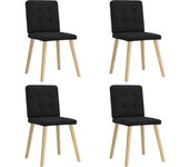 Pack 4 uds sillas de comedor | silla de cocina tela negras cfw28493