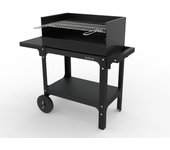 Barbacoa modelo tona talla l + parrilla acero inoxidable + carro con ruedas y bandeja