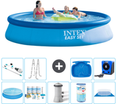 Paquete de piscina - intex - alrededor - 396x396x84 cm + accesorios a752