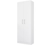 Armario hogar escobero multiusos dos puertas en color blanco (alto 170 cm/ancho 61 cm/fondo 32 cm)