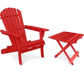 Silla + mesa adirondack de madera lote muebles de jardín - anela