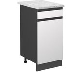 Vicco mueble bajo de cocina r-line, blanco, 40 cm et mármol