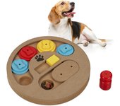 Relaxdays juguete inteligencia perro, juego estimulación olfativa mascota, oculta premios, mdf, 5,5x22,5cm, multicolor