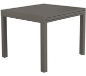 Mesa de jardín extensible 90/180x90 cm con estructura de aluminio y tablero de listones nilo - color gris oscuro