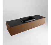 Mondiaz erin 150cm mueble de baño color rust con 1 cajón. con lavabo ridge centro 1 orificio color urban