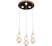 Lámpara de techo colgante de 3 tulipas de cristal. led 36w. tono luz 3000k-4000k-6000k. mando a distancia. ref p331/3