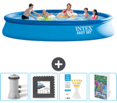 Paquete de piscina - intex - alrededor - 457x457x84 cm + accesorios cb115