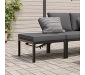 Vidaxl banco de jardín con cojines aluminio negro