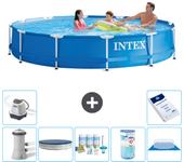 Paquete de piscina - intex - alrededor - 366x366x76 cm + accesorios a1737