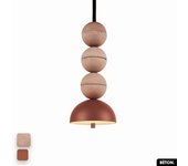 Lámpara colgante de hormigón - bosfor concrete | rosa - tierra roja | 3 bolas | led 14w