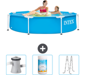 Paquete de piscina - intex - alrededor - 244x244x51 cm + accesorios cb84