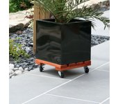 Soporte de ruedas cuadrado de madera flora roll lasure - 40 x 40 cm