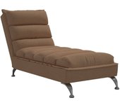 Tumbona | silla de jardín con cojines tela marrón cfw56484