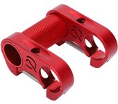 Manillar de bicicleta plegable de aleación de aluminio de 25,4 mm con doble vástago y ajustable (rojo)