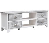 Mueble para tv madera de paulownia blanco y gris 108x30x40 cm