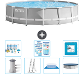 Paquete de piscina - intex - alrededor - 427x427x107 cm + accesorios cb42