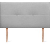 Dhome cabecero de lino natural con botones y patas de madera cabezal tapizado cama dormitorio moderno top trending (gris claro, 105cm)