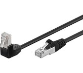 Goobay câble ethernet cat5e 50cm blindé noir 1x rj45 coudé