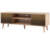 Mueble tv en madera clara degradada con nicho kiza 220