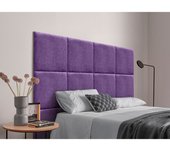 Dhome cabecero tapizado en tela acualine compuesto de paneles autoadhesivos intercambiables de cama lujo dormitorio acolchado (lila, 105cm)