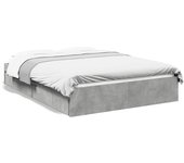 Maison exclusive - cama con cajones madera ingeniería gris hormigón 135x190 cm