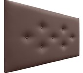 Dhome cabecero de polipiel con 3 hileras intercaladas de botones cabezal tapizado cama lujo (chocolate, 105cm)