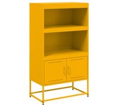 Aparador | aparador de comedor | armario de cocina de acero amarillo mostaza 68,5x38,5x123,5 cm cfw50054