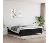 Cama con somier y colchón negro 180x200 cm tela