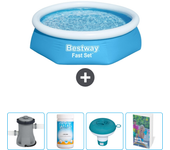 Paquete de piscina - bestway - alrededor - 244x244x61 cm + accesorios cb83