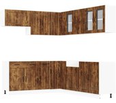 Mueble cocina lucca roble ahumado 11 pzas madera contrachapada