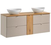 Mueble doble lavabo 140cm 4 cajones 1 puerta manoa cachemira y madera