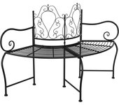 Banco de jardín de acero negro 150 cm