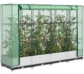 Maison exclusive - arriate con cubierta invernadero aspecto ratán 160x40x123 cm