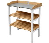 Axi mesa de plantación / estante de plantación con estantes en marrón / blanco | mesa de jardinería resistente a la intemperie para jardín / balcón /