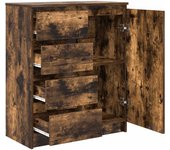 Aparador | aparador de comedor | armario de cocina con cajones roble ahumado 71x35x84cm madera ingeniería cfw33431