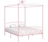 Maison exclusive - estructura de cama con dosel sin colchón metal rosa 180x200 cm