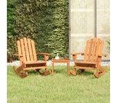 Juego de muebles de jardín adirondack 3 piezas | conjunto de jardín de ocio | set de comedor de jardín madera acacia cfw895183