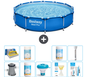 Paquete de piscina - bestway - alrededor - 366x366x76 cm + accesorios