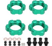 Adaptador cubo hexagonal rueda 17 mm aleación aluminio para traxxas 1/10 (verde).