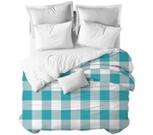 Funda nórdica cuadro scandi turquesa - cama135 (220x270)