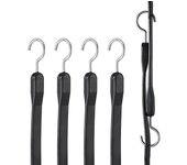 Vevor tensores elásticos, paquete de 4, correas elásticas 20x100 mm con gancho en s acero, el hogar, camping, lonas, camiones, tiendas campaña, negro