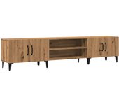 Mueble tv laminado en roble artesanal 180x31,5x40 cm