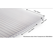 Placa panel de policarbonato celular incoloro 2uv paneles ebro 1500x1050x10 mm