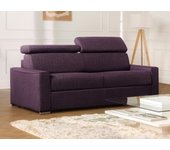 Sofá cama de 3 plazas de apertura rápida de tela vizir - violeta - cama 140 cm - colchón de 18 cm