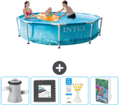Paquete de piscina - intex - alrededor - 305x305x76 cm + accesorios cb115